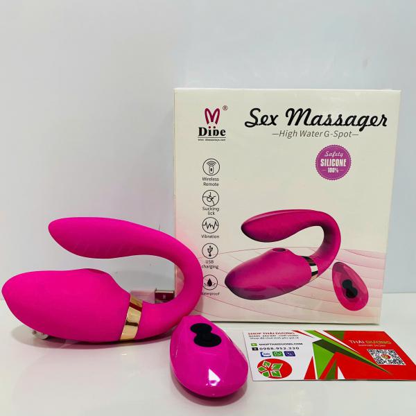 Máy Massage Dibe G-Spot ALVA - 2 Đầu Rung & Bú Mút 7 Chế Độ_Điều Khiển Từ Xa