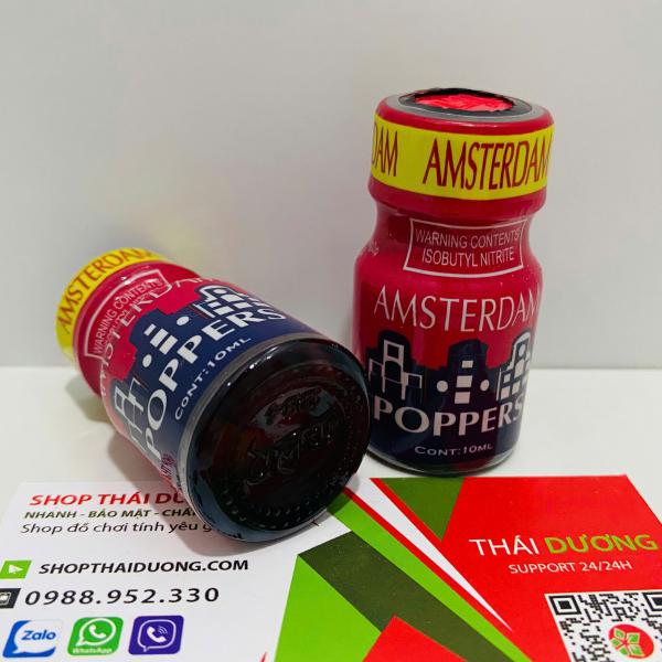 Popper Mỹ Amsterdam Red PWD 10ml – Tăng Kích Thích  Mạnh Bền Dành Cho Top & Bot