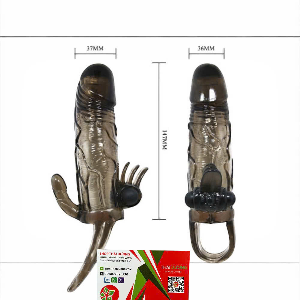 Bao cao su đôn to dương vật Braveman có quay đeo và rung hai đầu