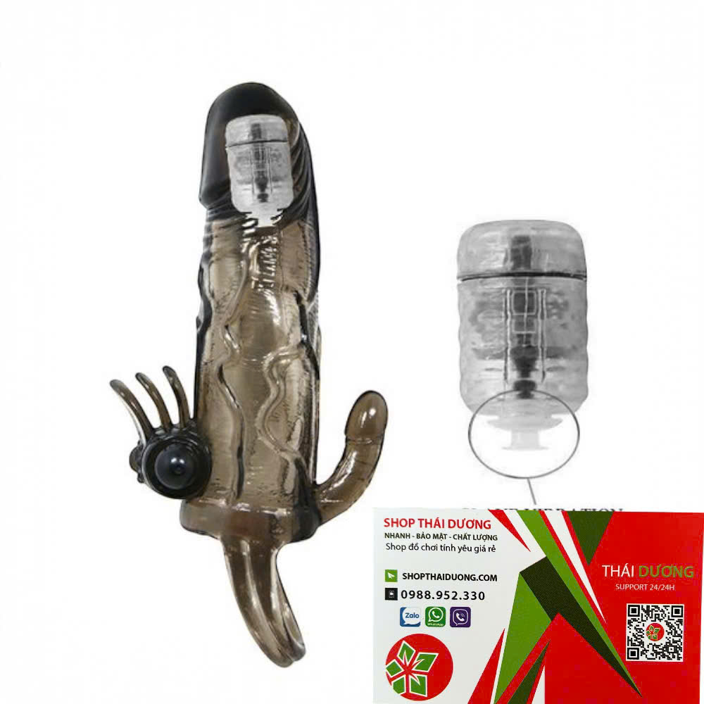 Bao cao su đôn to dương vật Braveman có quay đeo và rung hai đầu