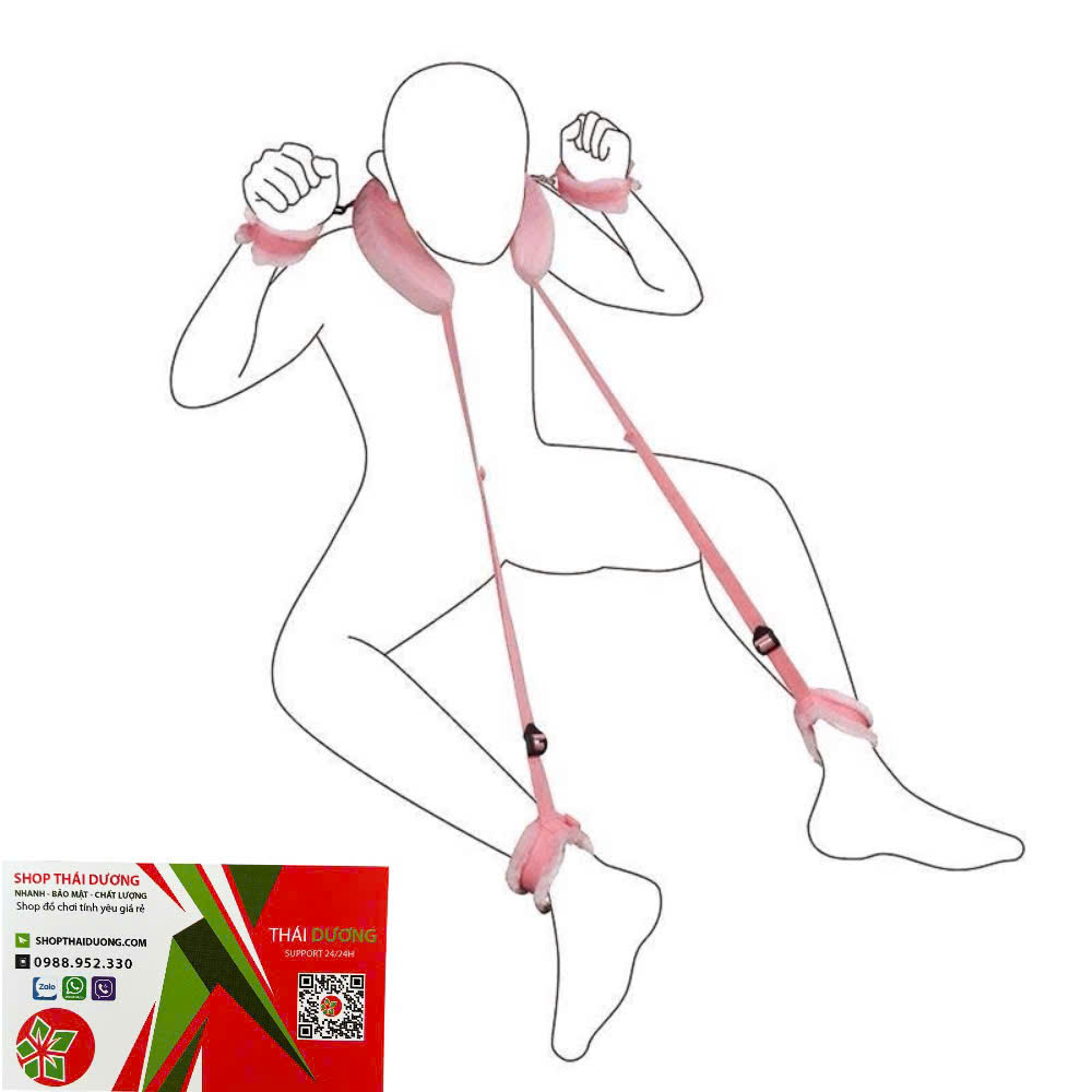 Bộ Phụ Kiện BDSM Bạo Dâm Cố Định Chân Tay Kèm Gối Chữ U - dochoijapan.com