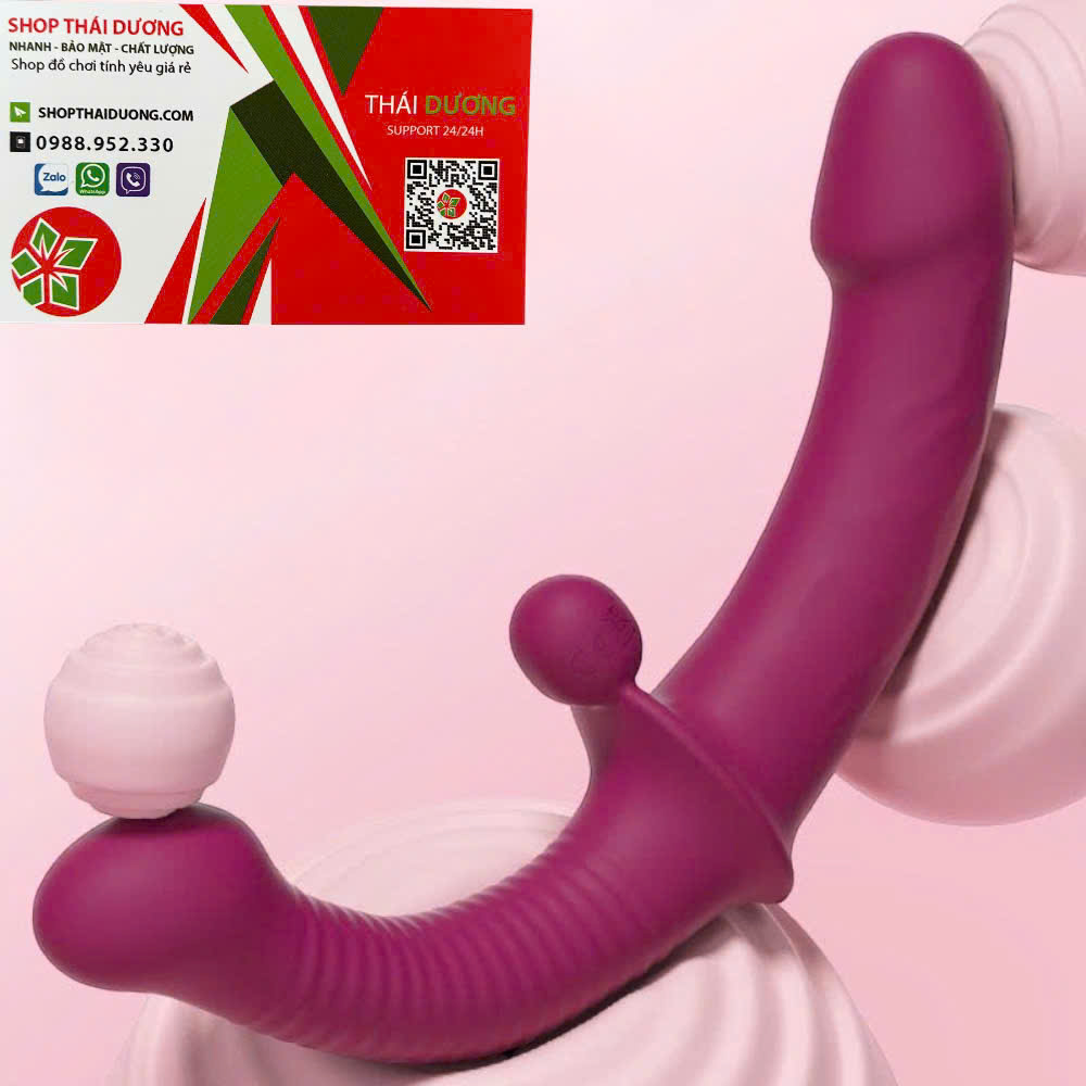 Dương Vật Giả Yunman 2 Đầu  Rung 3 Điểm, Điều Khiển Từ Xa Tiện Lợi Cho Les