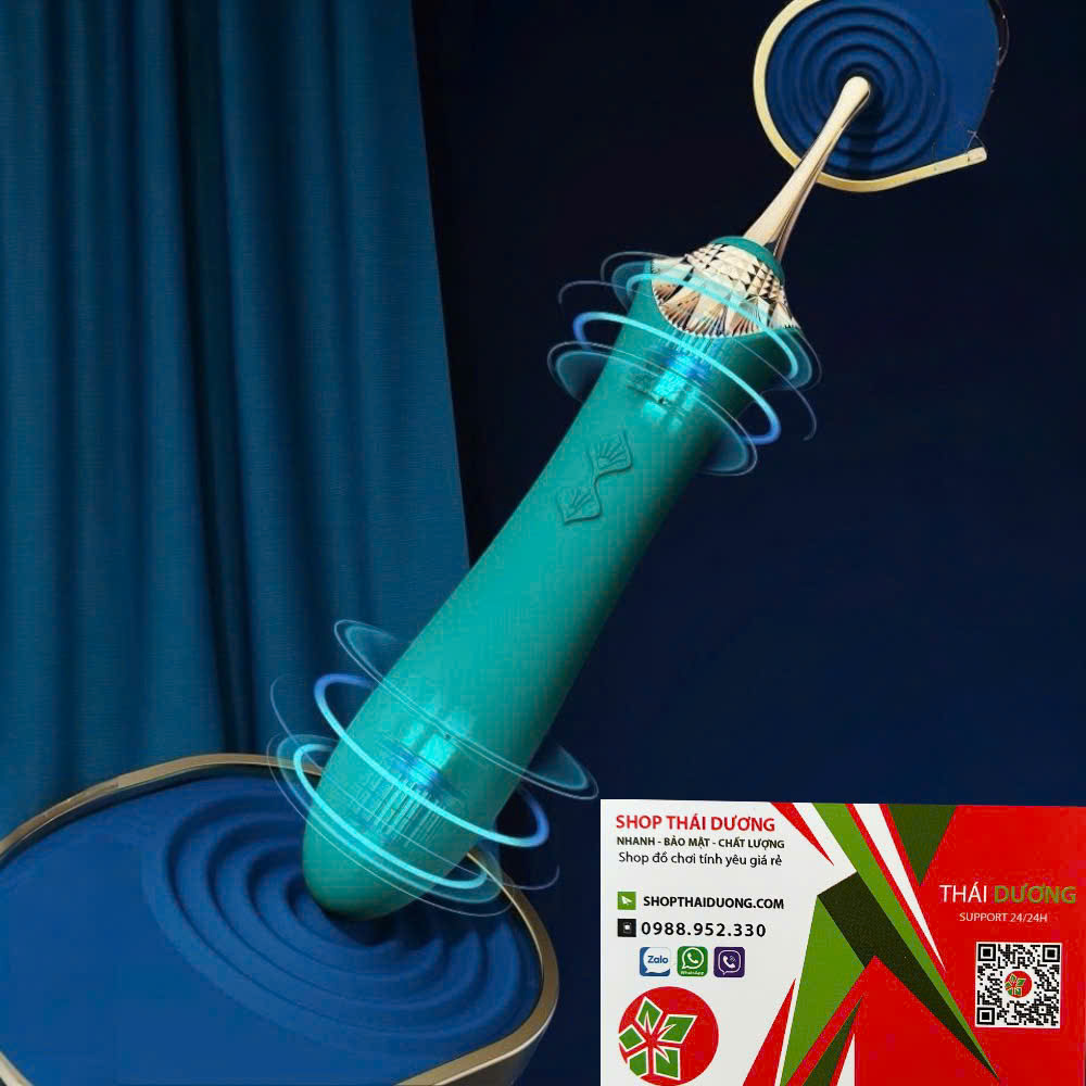 Máy Rung Sóng Âm Kích Thích Điểm G  ZALO Queen Bess 2  Đa Năng 4 Đầu Phụ