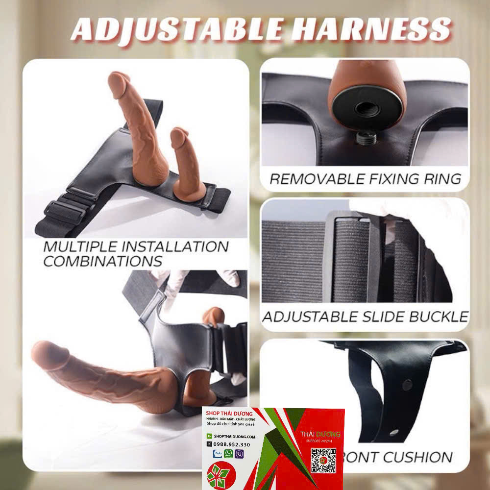 Dương Vật Giả Hai Đầu Yeain Double Wings Cao Cấp Đai Đeo Hông Điều Khiển Từ Xa