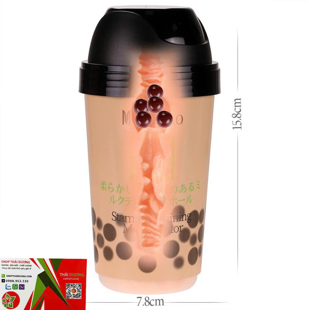 Cốc tự sướng nguỵ trang ly trà sữa  ManMiao Stamina Training có hạt trân châu