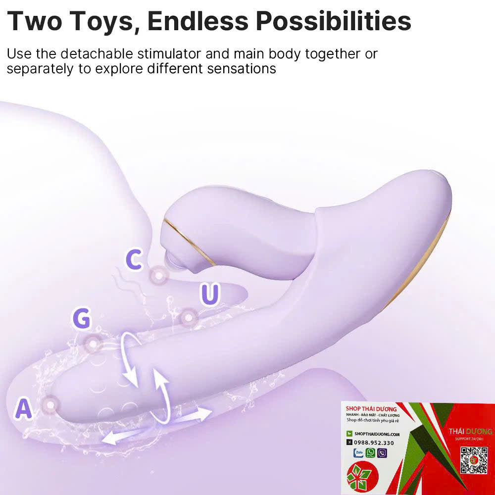 Svakom DuoGlow 5in1  Máy Massage Điểm G Kết Hợp Âm Vật, Điều Khiển App Cao Cấp