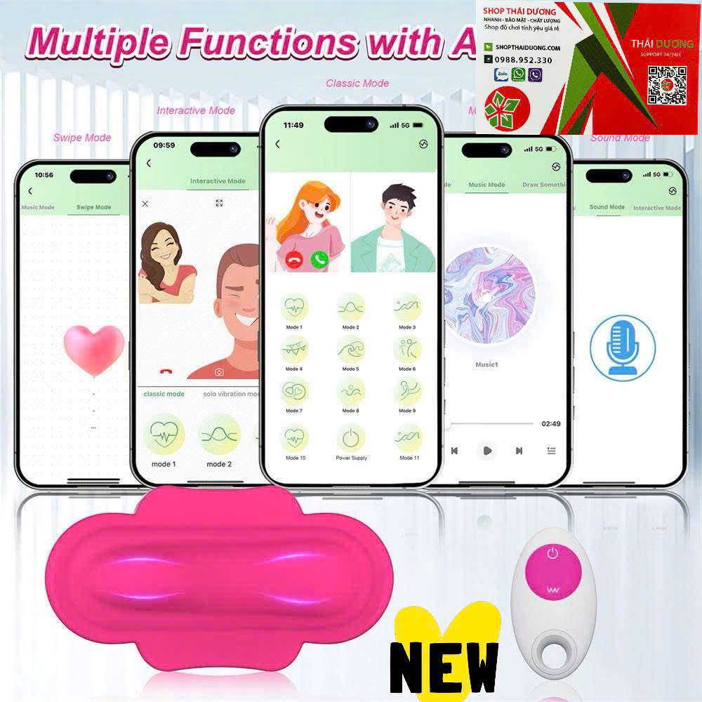 Trứng Rung Điều Khiển App 11 Chế Độ Dán Ngoài Quần Chip Kín Đáo