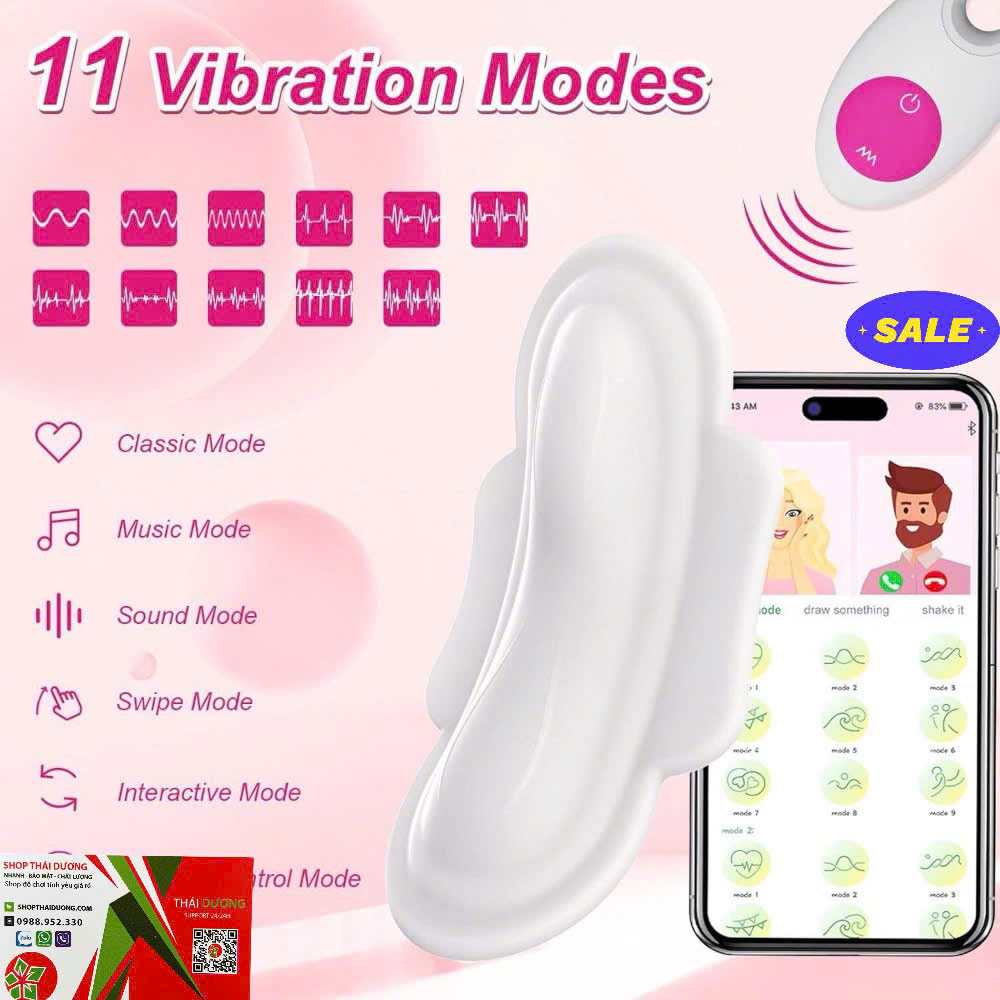 Trứng Rung Điều Khiển App 11 Chế Độ Dán Ngoài Quần Chip Kín Đáo