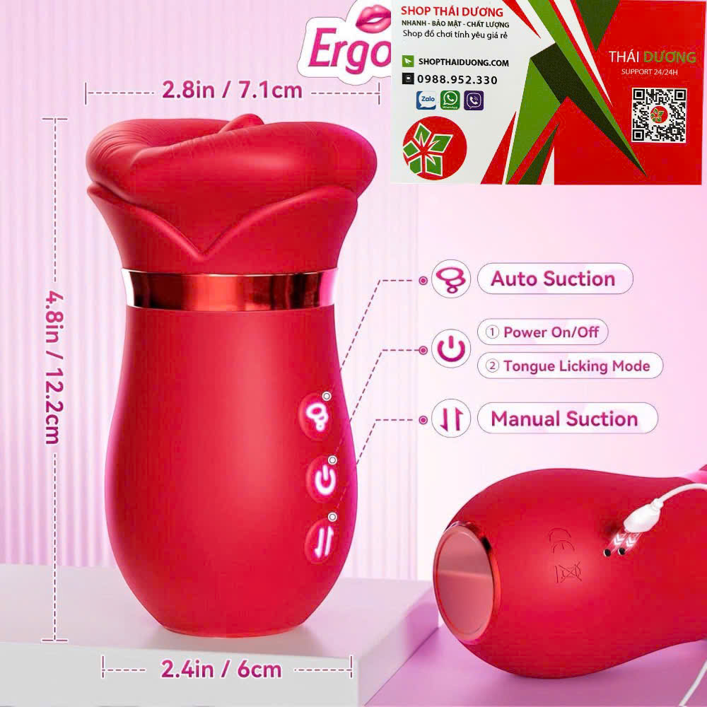 Lưỡi liếm âm vật Sovokn rung liếm hút đa chế độ  Điều khiển từ xa qua app