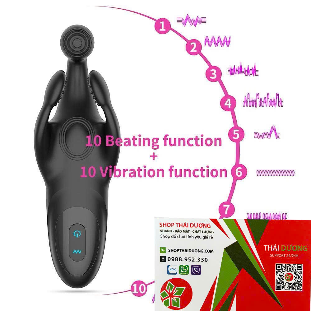 Máy mát xa kích thích dương vật và tinh hoàn Black Trident cho nam