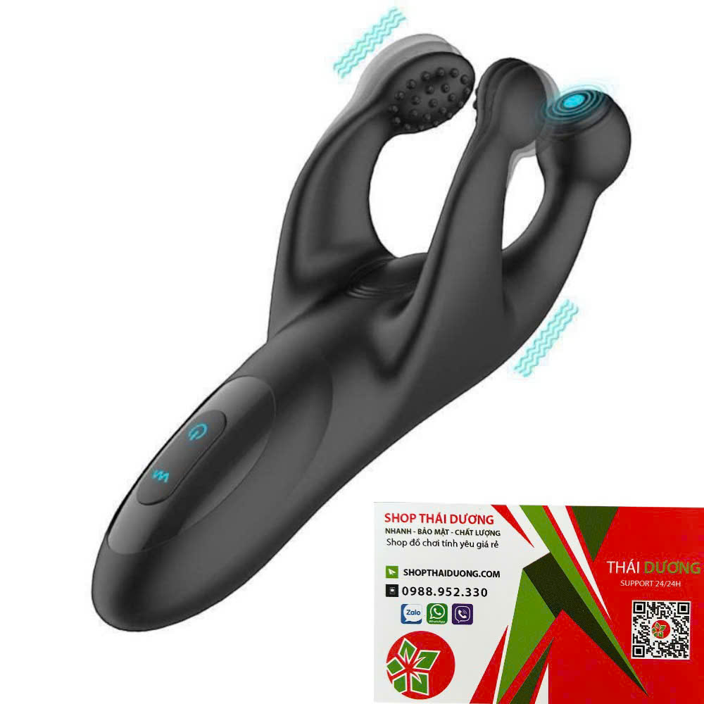 Máy mát xa kích thích dương vật và tinh hoàn Black Trident cho nam