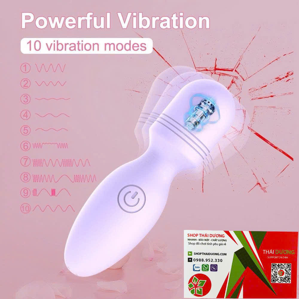 Máy rung mát xa mini rung mạnh 10 chế độ rung