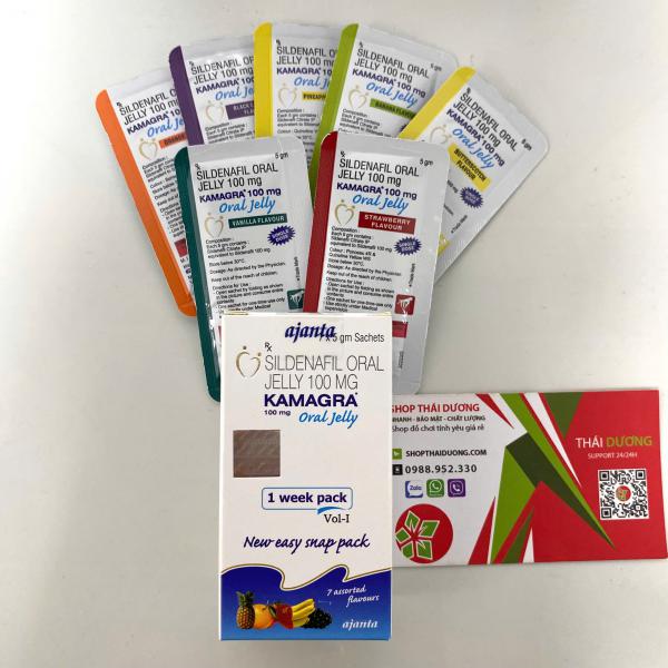 Kamagra Oral Jelly 100mg - Thạch Sinh Lý Nam Kéo Dài Thời Gian , 7 Hương Vị Trái Cây 