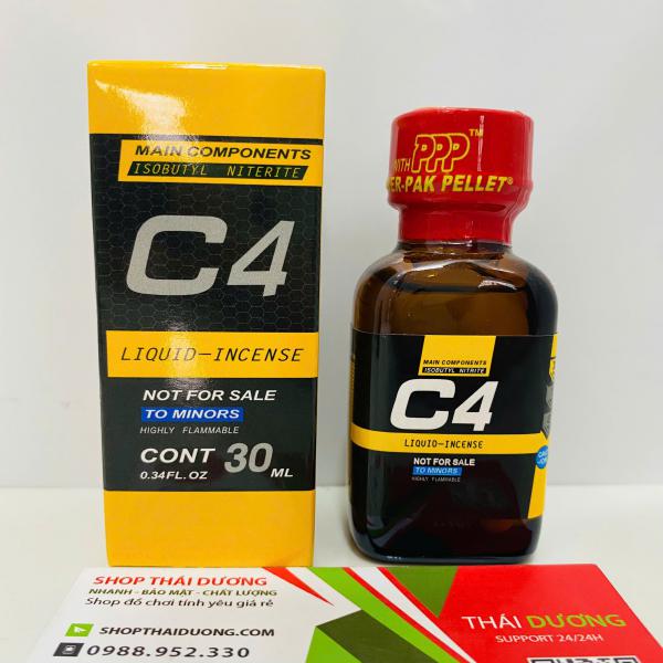 Poppers C4 Vàng 30ml Mỹ – Tăng Hưng Phấn, Kích Thích Tột Độ Cho Top & Bot 