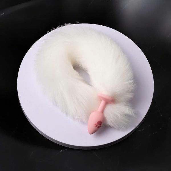 Phích Cắm Hậu Môn Cute Hình Chân Mèo – Đuôi Cáo Cosplay Silicon Mềm, Màu Hồng Ngọt Ngào 