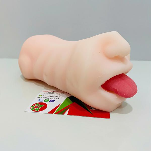 Âm Đạo Giả 2 Đầu 500g – Miệng & Bướm Giả Silicon Nguyên Khối, Cho Nam Tự Sướng Cực Phê 