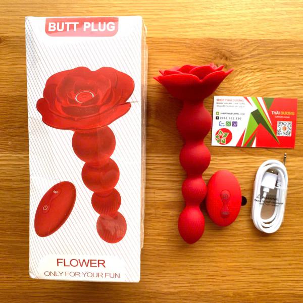 Đồ Chơi Tình Dục Hậu Môn – Sextoy Hạt Hoa Hồng Rung Xoay Ngoái 10 Chế Độ Sướng Mạnh 