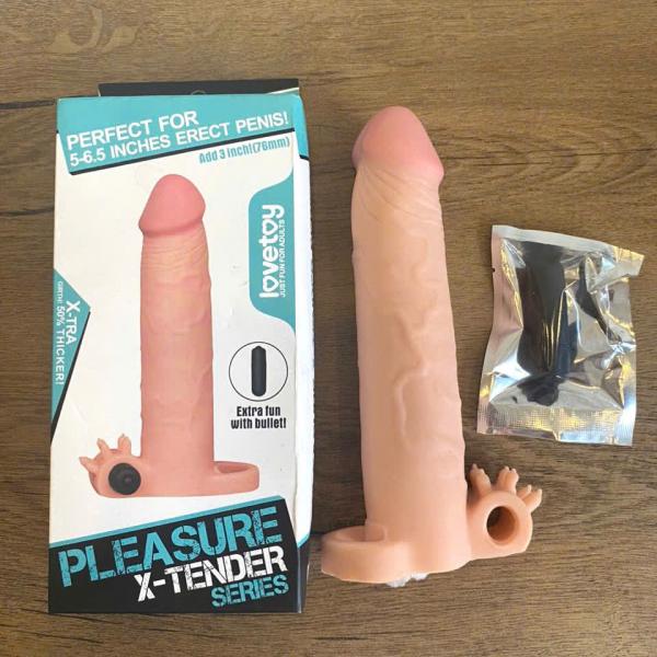 Bao Đôn Dên Love Toy X-Tender Cao Cấp – Rung Cực Mạnh, Tăng Kích Thước, Dài Thêm 5cm Cho Nam 