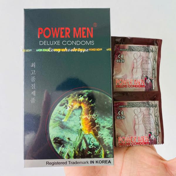 Bao Cao Su Gân Gai Cá Ngựa Đen Powermen – Kéo Dài Cuộc Yêu Tăng Cảm Giác Cực Mạnh 