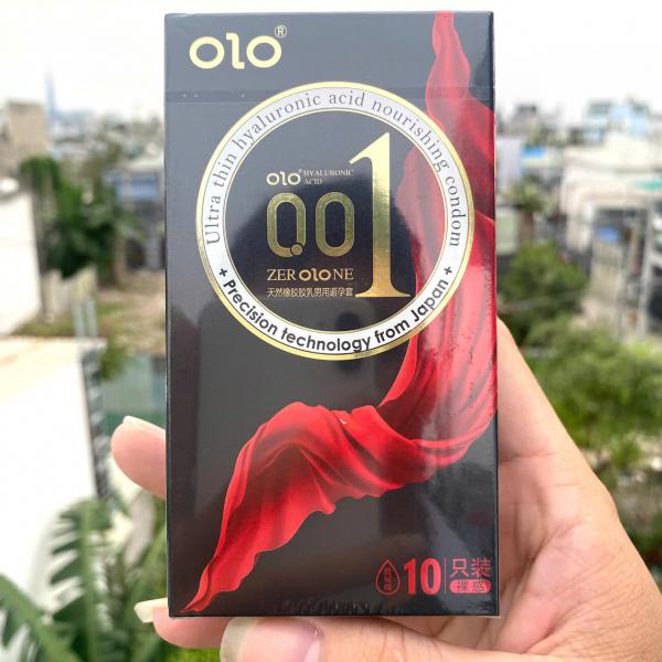 Bao Cao Su OLO 001 Đen Siêu Mỏng Square Black – Cảm Giác Thật Như Da Chạm Da (Hộp 10 Cái) 