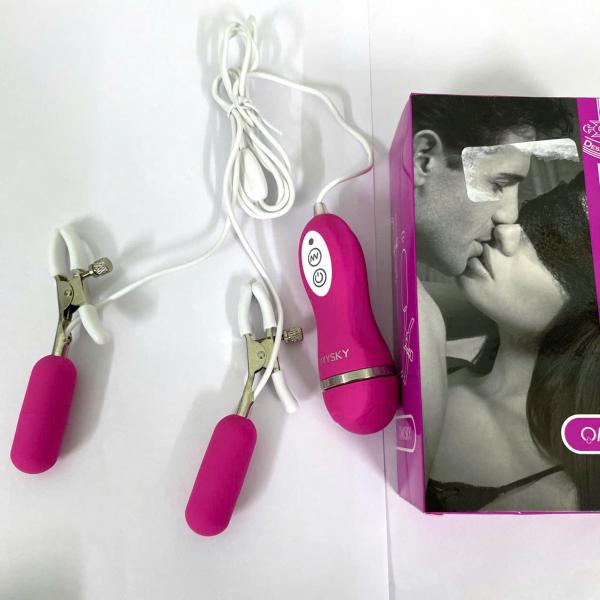 Trứng Rung Omysky Hai Đầu – Gắn Kẹp Ngực 10 Chế Độ Rung Kích Thích Núm Vú Mạnh Mẽ 