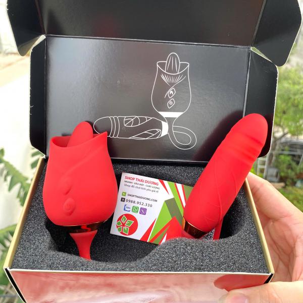 Trứng Hoa Hông Rung  2 Đầu – Rung Thụt Liếm Đa Năng Với 10 Chế Độ Sướng Tột Đỉnh 