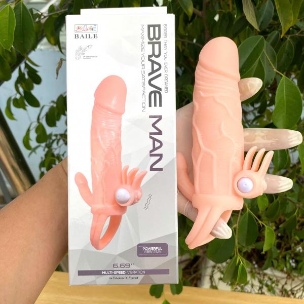 Bao Cao Su Đôn Dên Rung Braveman – Quai Đeo Kích Thích Âm Vật & Hậu Môn 