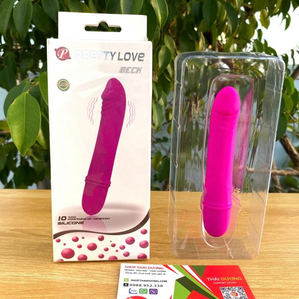 Dương Vật Giả Pretty Love BECH Mini – Silicone Mềm Mịn 10 Chế Độ Rung 