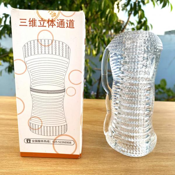 Cốc Thủ Dâm 3D Mini Trong Suốt – Thiết Kế 2 Đầu Cảm Giác Mềm Mịn 