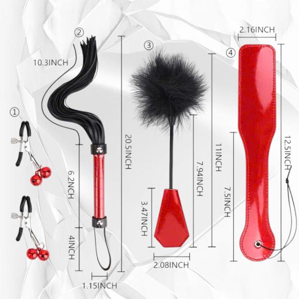 Bộ Dụng Cụ Đồ  Chơi Bạo Dâm Sét  4 món Dùng Cho Hoạt Động Tình Dục BDSM 