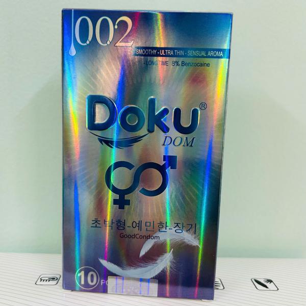 BCS Trơn Siêu Mỏng Doku 002 Nhiều Gel Hơn Hôp 10 Cái Từ Hàn Quốc 