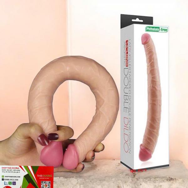 Dương vật giả hai đầu lovetoy Phthalate-Free  Ssieeu mềm uốn cong tuỳ thích 