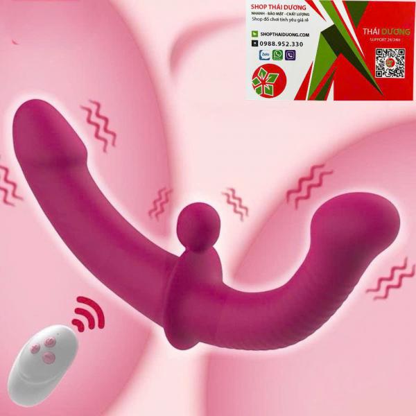 Dương Vật Giả Yunman 2 Đầu  Rung 3 Điểm, Điều Khiển Từ Xa Tiện Lợi Cho Les 