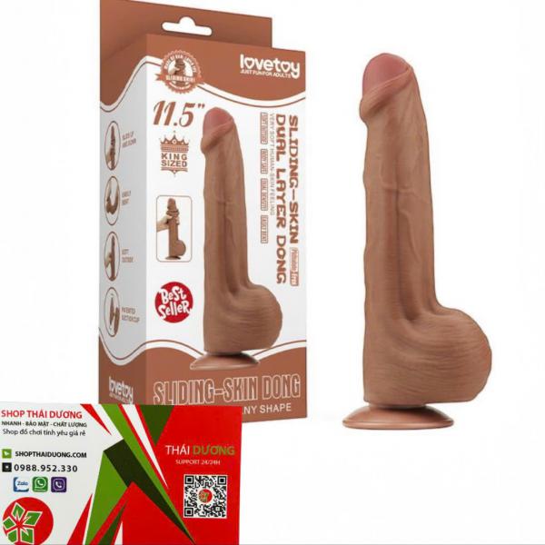 Dương Vật Giả Lovetoy King Size  Gắn Tường, Cấu Trúc 2 Lớp Trượt Da 