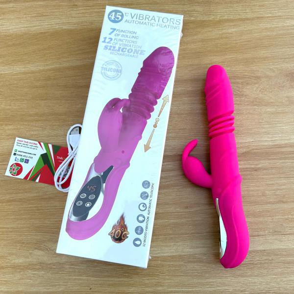 Rabbit Vibrator Cao Cấp  Dương Vật Giả Rung Thụt Tự Động, Phát Nhiệt Tăng Khoái Cảm 