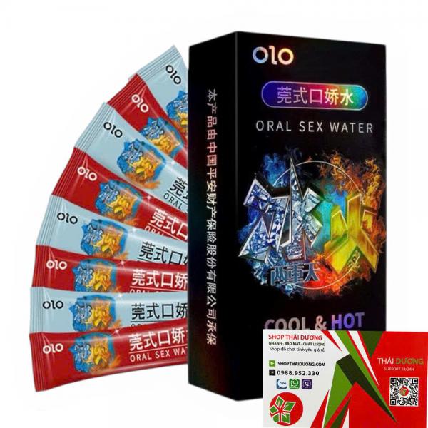 OLO Oral Sex Water Cool & Hot  Nước Tình Yêu BJ Băng Lửa Hộp 4 Gói Đôi 