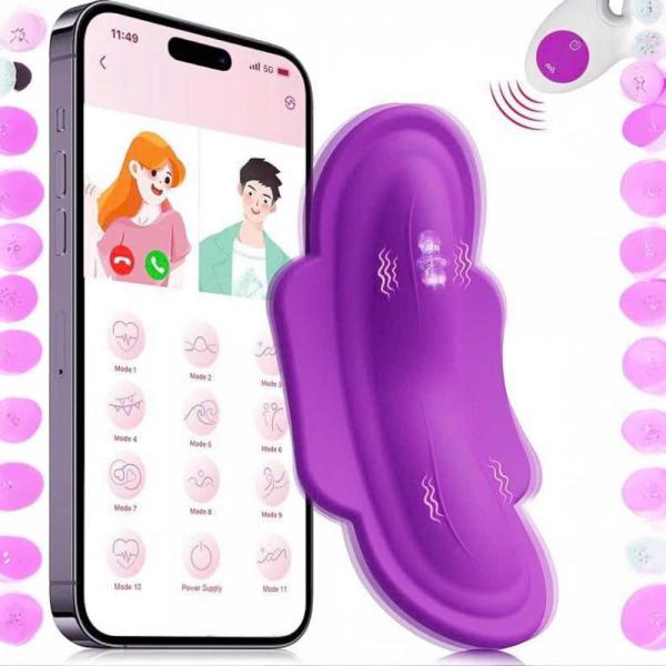 Trứng Rung Điều Khiển App 11 Chế Độ  Dán Ngoài Quần Chip Kín Đáo 
