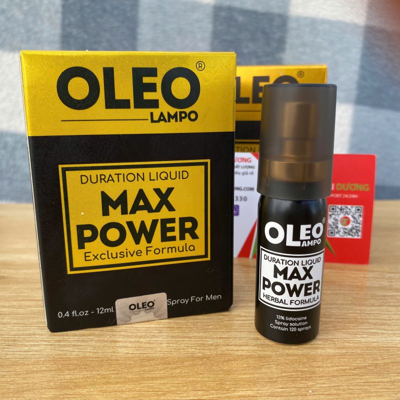 Chai Xịt Oleo Lampo Max Power 12ml  Bí Quyết Giữ Lửa Cuộc Yêu Bền Bỉ 