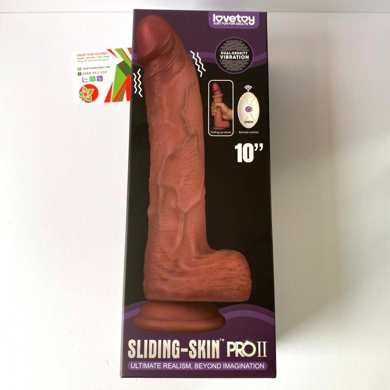 Lovetoy Sliding Skin Pro II 10 Inch – Dương Vật Giả 10 Chế Độ Rung Điều Khiển Từ Xa 