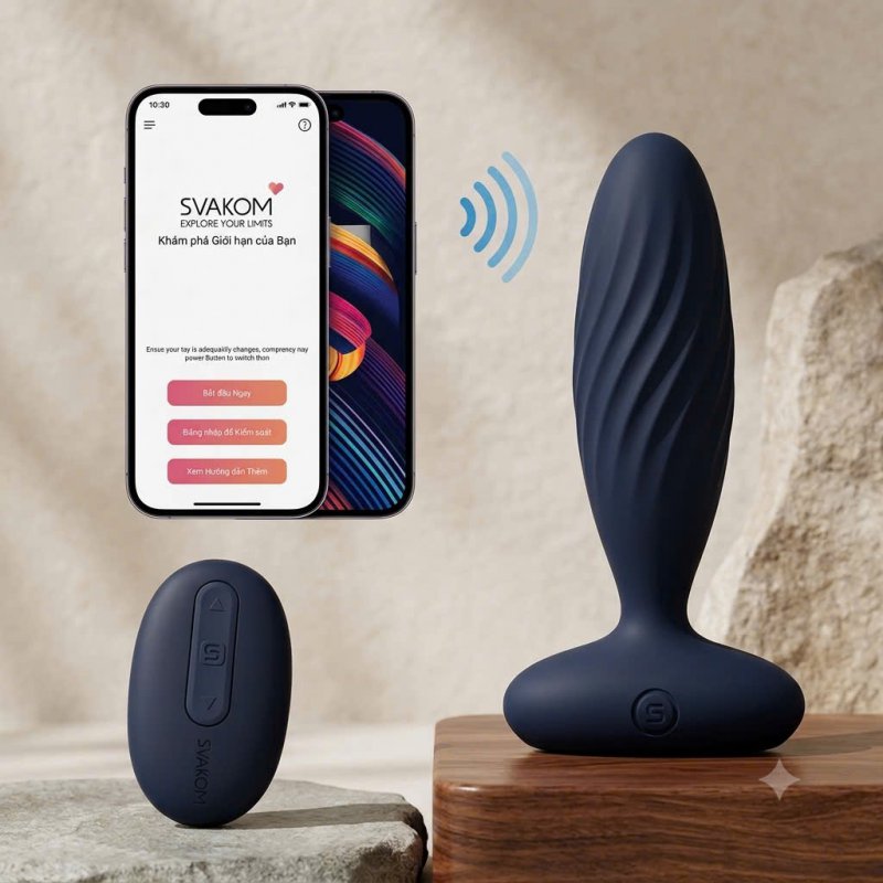 Máy Rung Thụt Hậu Môn Svakom Jordan Cao Cấp - Kết Nối App & Remote Từ Xa 