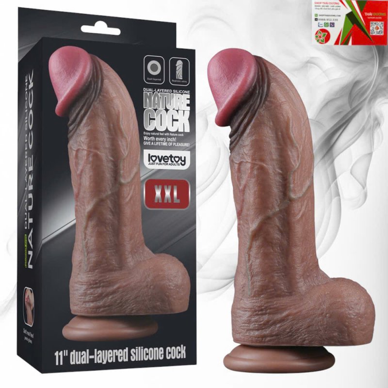 Dương Vật Giả Gắn Tường Siêu Khủng 11 Inch – Dual Layered Silicone 2 Lớp Mềm Mịn 