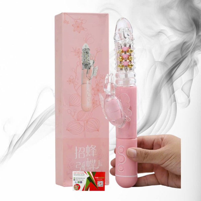 Dương Vật Giả Rung Xoay Thụt Pink Butterfly Penis (Pin Sạc Đa Năng) 